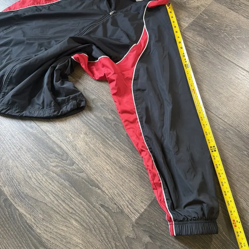VTG Y2K Nike XXL Windbreaker Jacket Black Red Colorblock Swoosh Track 2000s Zip